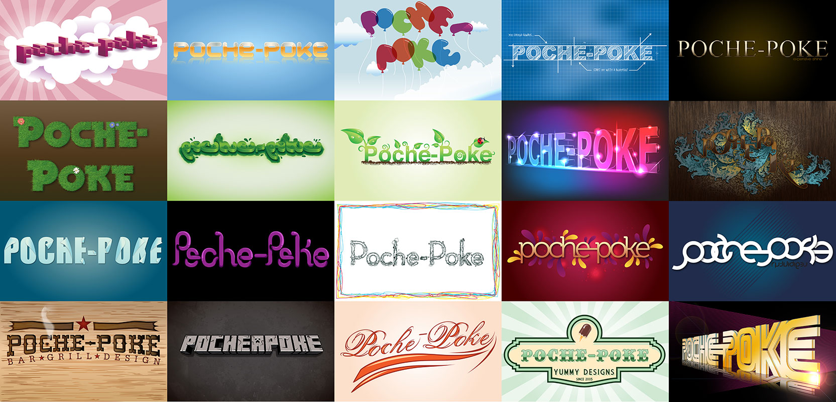 Poche-Poke (Different Branding Styles)